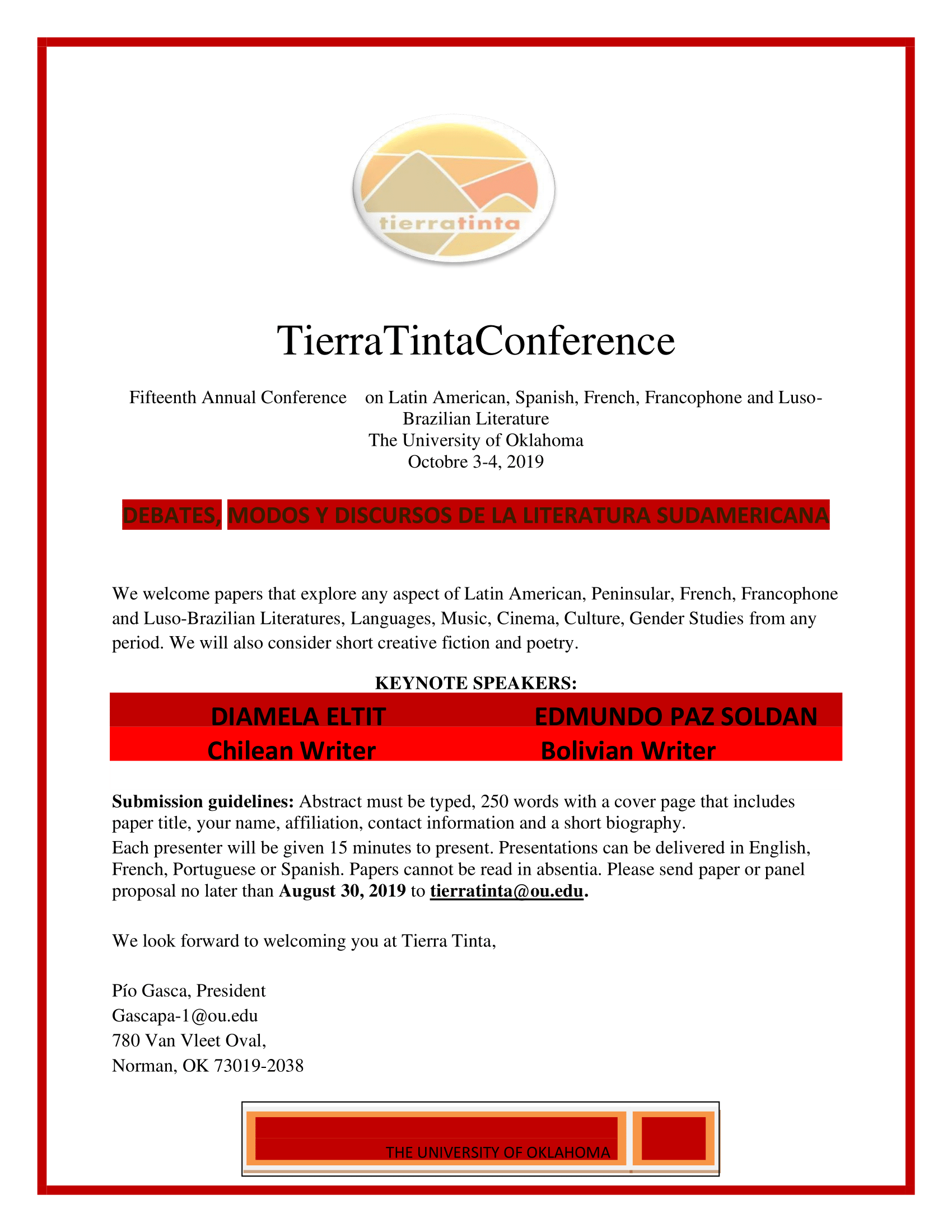 2019 Call for Proposals Brochure, all information contained below.